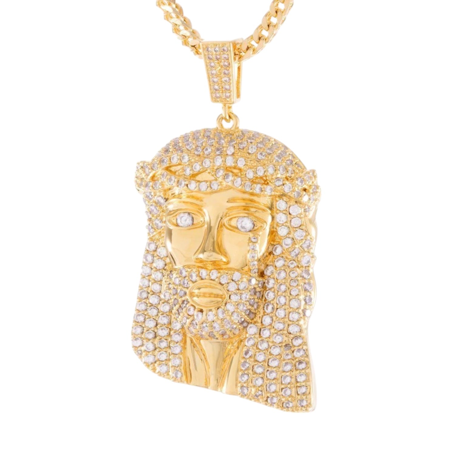 KING ICE: 14K Jesus Necklace